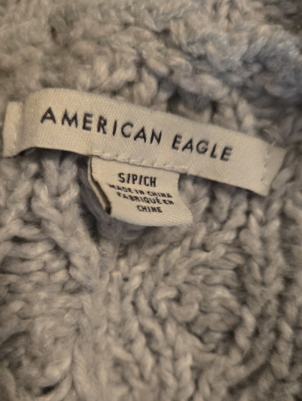 V-Neck Cable Knit Sweater - Light Gray - Picture 4 of 4